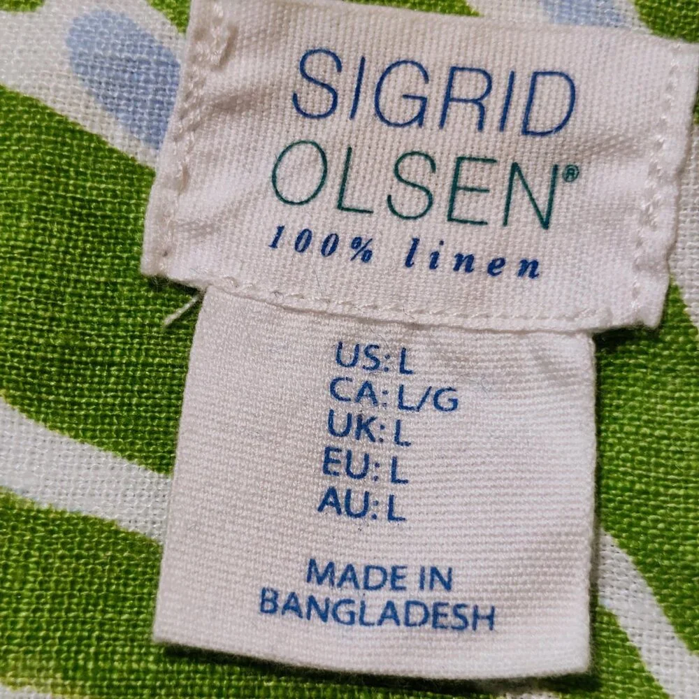 Sigrid Olsen Women's Large Long Sleeve Button-down Blouse - Picture 7 of 9